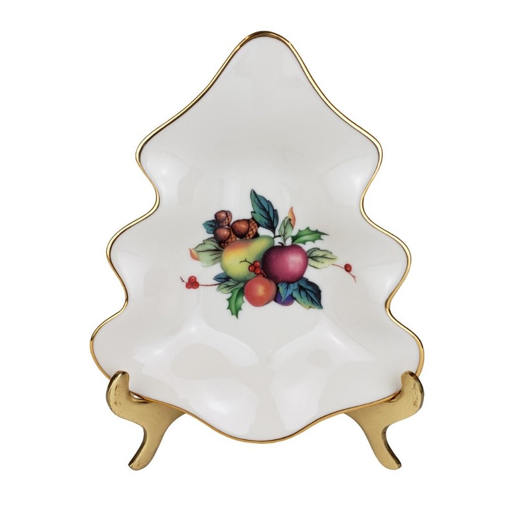 Lenox Tree Shaped Holiday Tartan 5" Christmas Candy Dish Like New